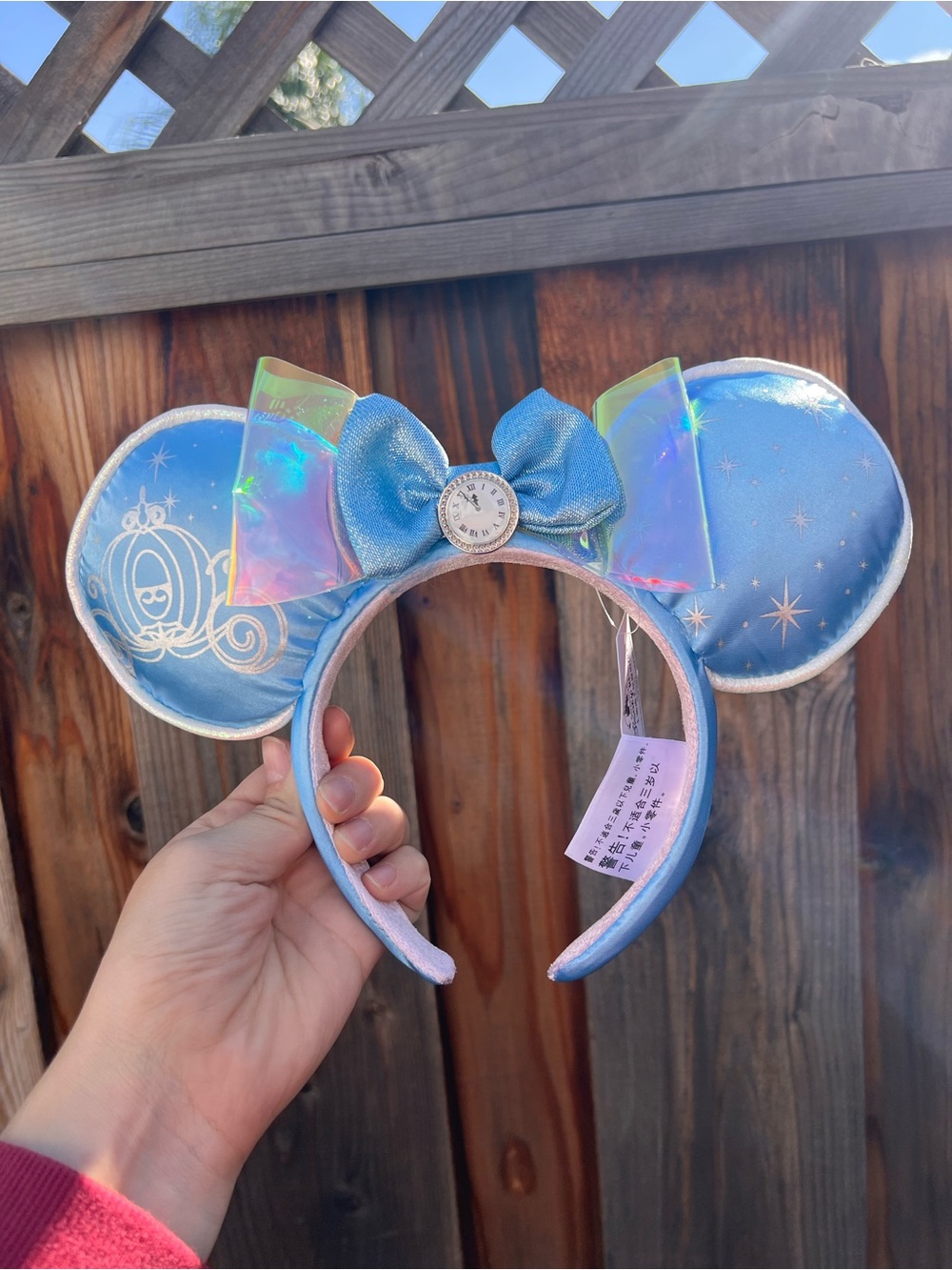 Disney Blue Cinderella-Inspired Iridescent Bow Mouse Ear Headband